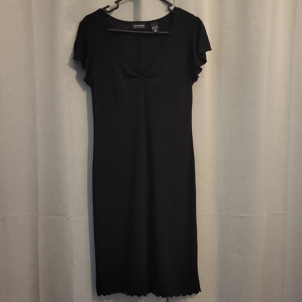 Max Studio Black Sheath Dress with Scoop Neck
